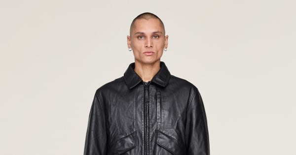 adidas Y-3 Leather Bomber Jacket - Black | Free Shipping with