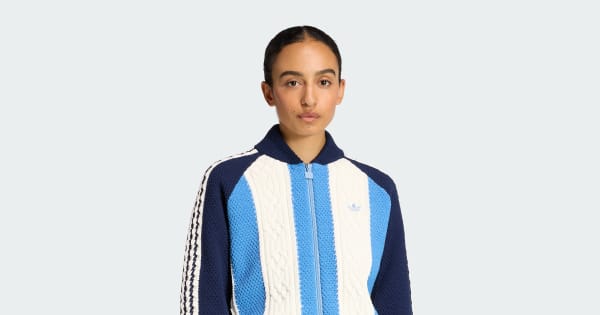 ADIDAS ORIGINALS ARCHIVE CUTLINE KNIT TRACK TOP - Blue | Free