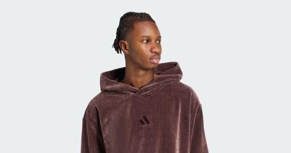 adidas ALL SZN Luxe Hoodie - Brown | Free Shipping with adiClub