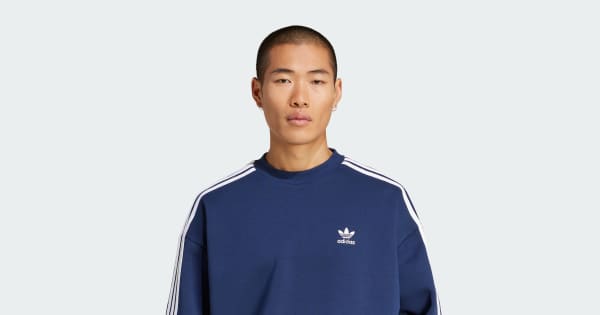 Moletom Adicolor Oversize Crew Azul adidas adidas Brasil