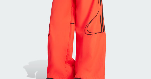 adidas Teamgeist Adicolor Oversized Woven Track Pant - Red | Free
