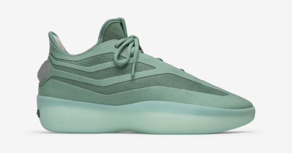 adidas Fear of God Athletics II Basketball Shoes in Court Green colorway, full monochromatic tonal design with reinforced textile upper
