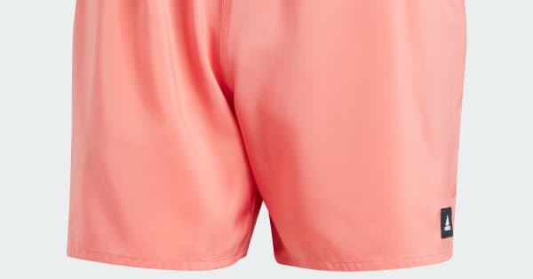 adidas Men's Swim Solid CLX Short-Length Swim Shorts - Red adidas US