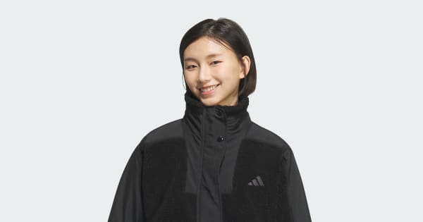 アディダス ワーディング ルーズフィット ボア フルジップアップ