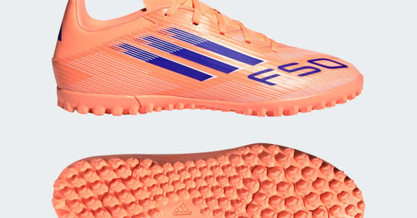 Zapatos de fútbol F50 Club para césped artificial - Naranjo adidas