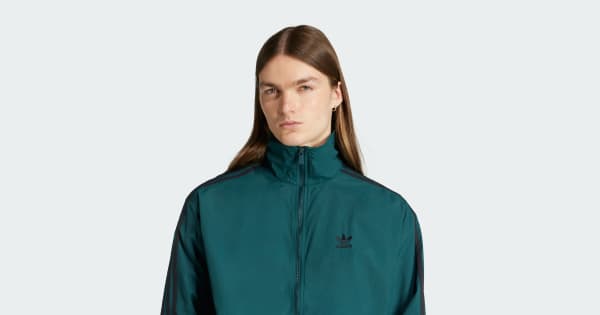 adidas Adicolor Woven Firebird Track Top - Green | Free Shipping