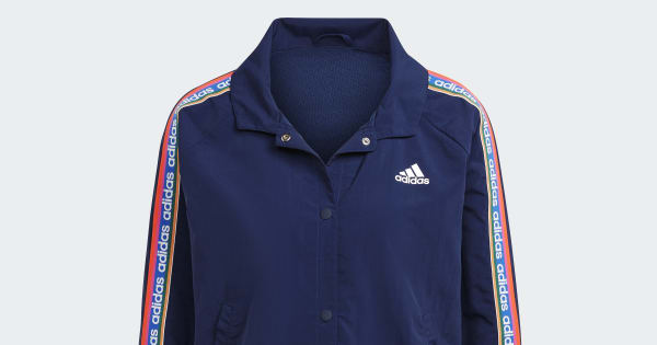 adidas Women's Lifestyle x FARM Rio Coach Jacket - Blue | Free