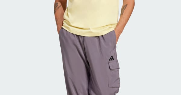 アディダス エッセンシャルズ スモールロゴ カーゴパンツ - グレー