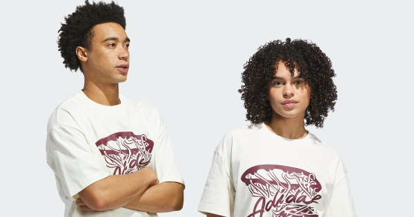 adidas Hot Shot Graphic Tee - Beige | Free Shipping with adiClub