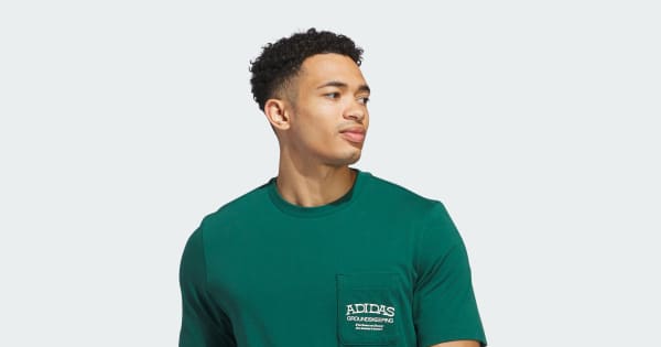 adidas Groundskeeper Graphic Pocket Tee - Green | Free Shipping