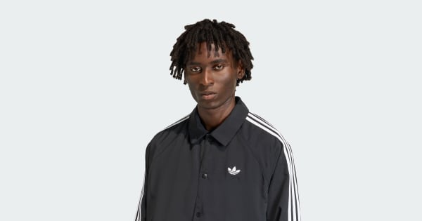 アディダス スリーストライプス コーチ ジャケット - ブラック