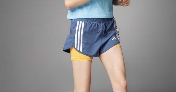 アディダス　オウン ザ ラン スリーストライプス 2-in-1ショーツ　2枚組 アディダス オウン ザ ラン スリーストライプス 2-in-1ショーツ