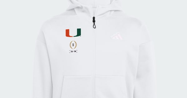 adidas MIAMI HURRICANES MENS ZNE HOODY - White | Free Shipping