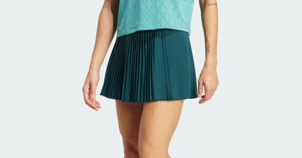 アディダス テニス プロ クライマクール プリーツ スカート - グリーン