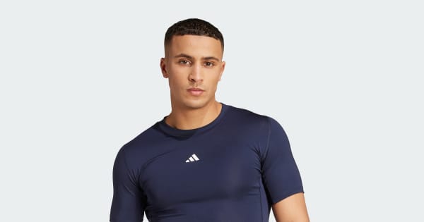 adidas Techfit Compression Training Tee - Blue | Free Shipping