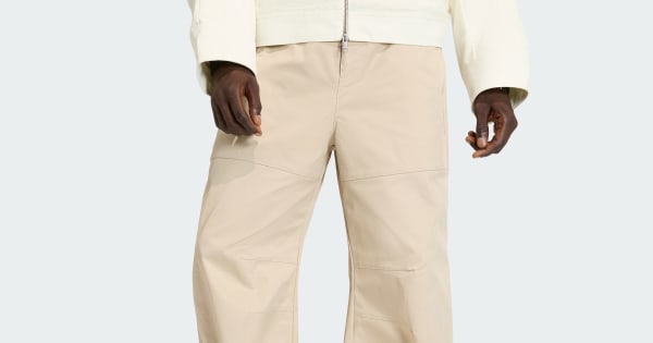 epa エパ　ツイルワイドパンツ ベージュ アディダス 上質なエッセンシャル ワイドパンツ - ベージュ