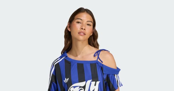 adidas Originals Off Shoulder Jersey - Blue | adidas Singapore
