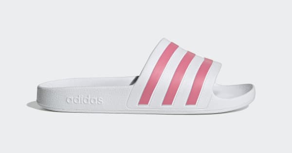 Adélie White Adilette_Aqua_Slides_White_GZ5