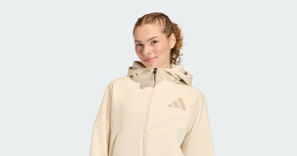 adidas Z.N.E. フルジップパーカー - ベージュ | アディダス ジャパン