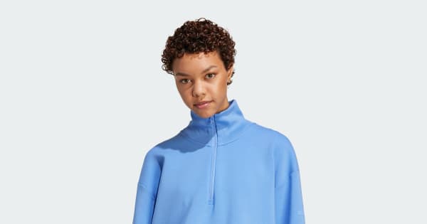 adidas Soft Lux Quarter-Zip - Blue | adidas UK