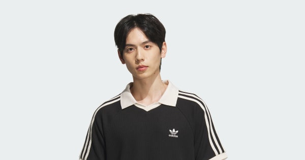 adidas Waffle Short Sleeve Polo Shirt - Black | adidas Switzerland