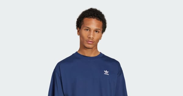 Camiseta Trefoil Essentials Oversized - Azul adidas | adidas Brasil