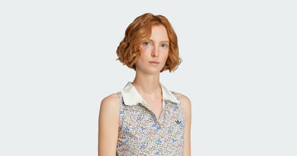 adidas Originals x Liberty London Sleeveless Crop Polo - White
