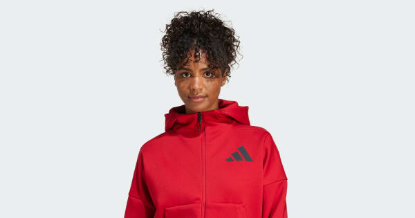 adidas Z.N.E. Full-Zip Hoodie - Red | Free Shipping with adiClub