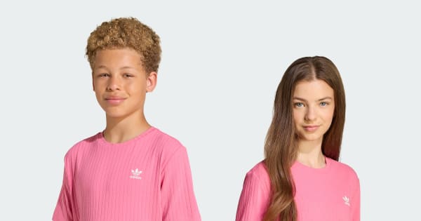 adidas Wide Rib Tee Kids - Pink | Free Shipping with adiClub