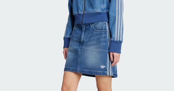 アディダス アディカラー スリーストライプス デニム ミニ スカート