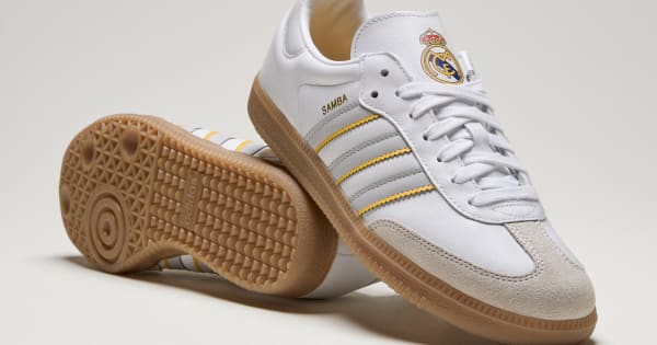 adidas Samba ホワイト/ゴールド レアル・マドリード アディダスの大人気インドアサッカーシューズ「SAMBA」のレアル