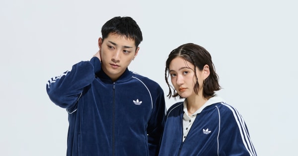 アディダス SST アディカラー ベロア トラックトップ - ブルー