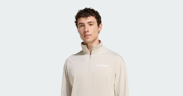 adidas Terrex Multi CLIMAWARM Half Zip Tech Fleece Jacket - Beige