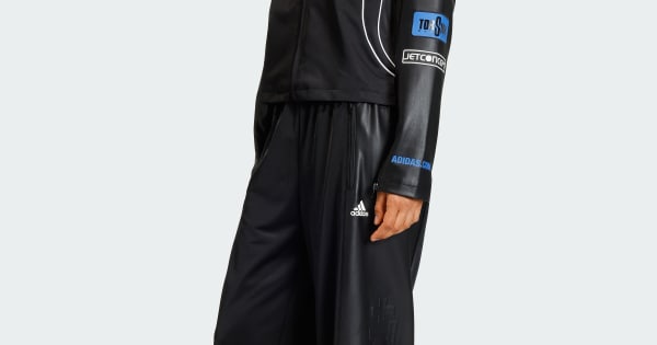 adidas TEAMGEIST FAUX LEATHER TRACK PANTS - Black | Free Shipping