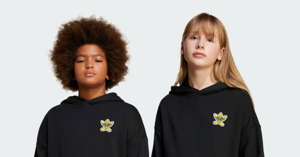 adidas Originals x Smiley World Hoodie Kids Black adidas UK
