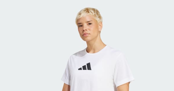 adidas Train Essentials Big Logo Performance Training Tee - White