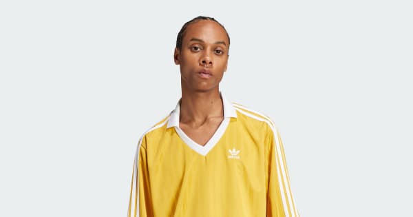 adidas Adicolor Piqué Football Long Sleeve Tee - Yellow | adidas