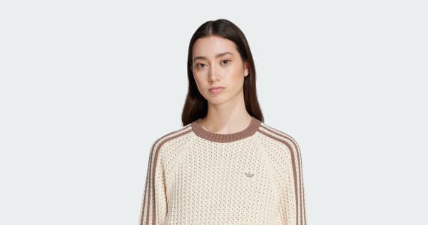 アディダス アディカラー ニット クルーネックセーター - ホワイト