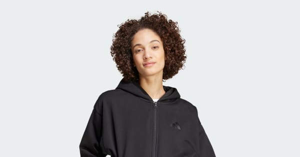adidas ALL SZN Fleece Full-Zip Hoodie - Black | Free Shipping with