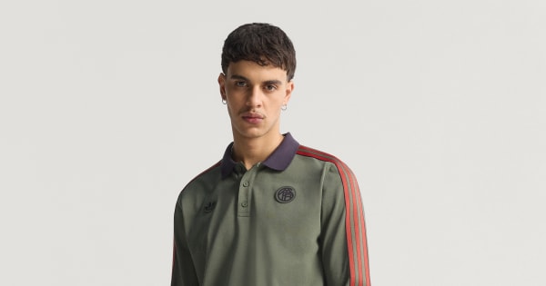 アディダス FCバイエルン テラスアイコン 長袖ポロシャツ - グリーン