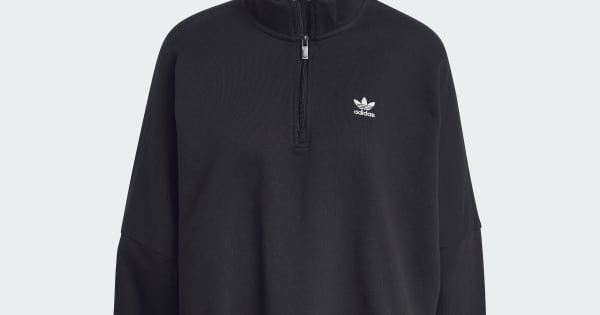 adidas Essentials French Terry 1/2 Zip Sweatshirt - Black | adidas