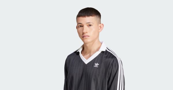 アディダス アディカラー ピケ サッカー長袖Tシャツ - ブラック