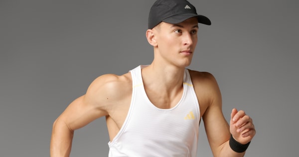 adidasシングレット&ショーツ&キャップ アディダス アディゼロ ランニング シングレット - ホワイト