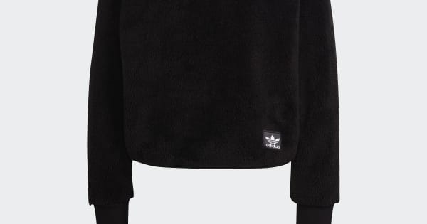 adidas Essentials+ Fluffy Teddy Hoodie - Black | Free Shipping