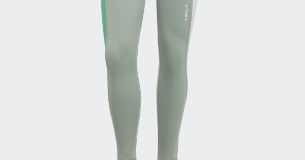adidas Techfit Colorblock 7/8 Leggings - Green | Free Shipping
