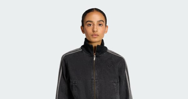 アディダス ファイヤーバード トラックトップ デニム - ブラック