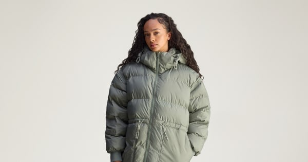 adidas by Stella McCartney Long Padded Winter Jacket - Green