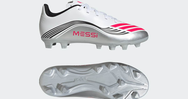 adidas F50 Messi Club Firm/Multi-Ground Cleats Kids - White | Free