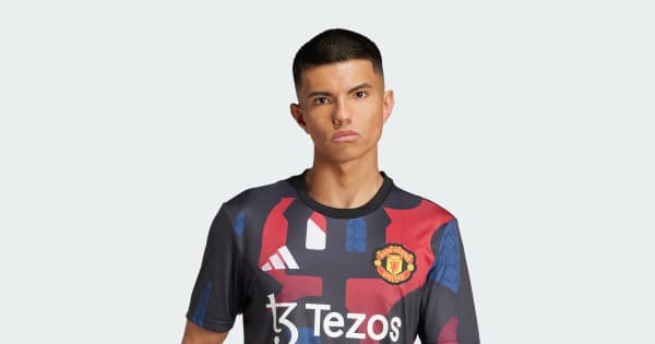Manchester United 24-25 Pre Match Jersey, Black adidas UK