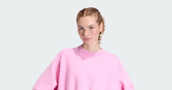adidas Soft Lux Loose Sweatshirt - Pink | Free Shipping with